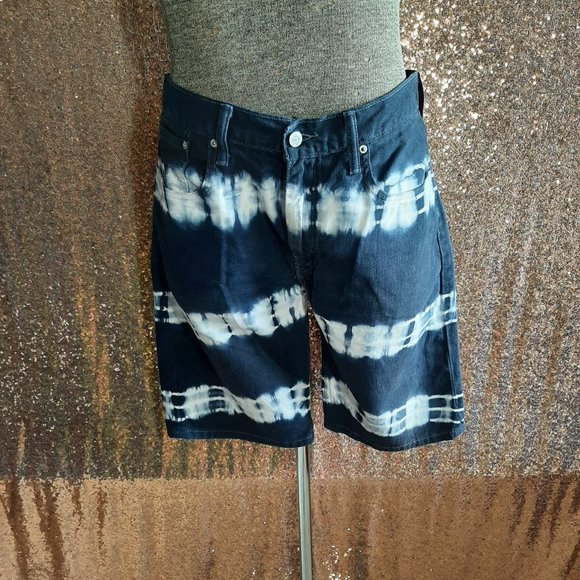 Levi's 508 Men's Navy Tie Dye Jean Shorts Size 36 - Picture 1 of 9